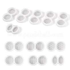 6 Stück 6 Stil Sportball Cabochon DIY Silikonformen DIY-TA0005-68