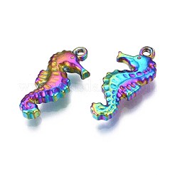 Regenbogenfarbene Strass-Fassungen für Anhänger aus Edelstahl 304 STAS-S119-075