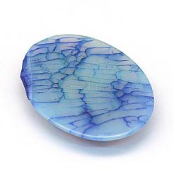 Oval gefärbte natürliche Knistern Achat Cabochon G-R349-30x40-03