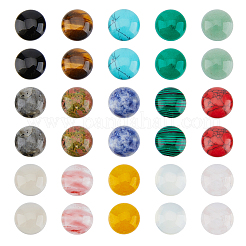 30 Stück 15 Stile natürliche und synthetische gemischte Edelstein-Cabochons G-FH0002-30
