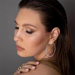 Rhodinierte 925 Sterling Silber Creolen endlose kleine Unisex Creolen 20mm vergoldete Huggie Creolen für Frauen Männer JE1076A-03