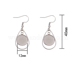 Hohle Edelstahl-Ohrringhaken EJEW-SZ0001-23P