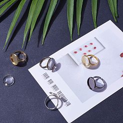 Nbeads 60 Stck Cabochon Ringschalen verstellbare Messing Pad Ring Zubehör und transparentes Glas Cabochon DIY-NB0001-38