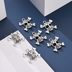 Legierung crossbone Schädel Anhänger Fassungen für Strasssteine EAA212Y