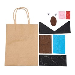 DIY Rechteck mit Bärenmuster Kraftpapiertüte Bastelset DIY-F079-16