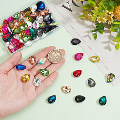 96 Stück 16 Farben Glas Strass Cabochons GLAA-FG0001-17