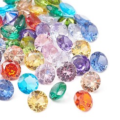 50 Stück 10-farbige Zirkonia-Cabochons mit spitzer Rückseite ZIRC-CJ0001-25