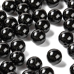 100pcs 8mm natürliche schwarze Turmalin runde Perlen DIY-LS0002-41