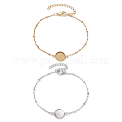 2 stücke 2 farben 304 edelstahl satellite kette armband zeug BJEW-JB10587