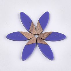 Cabochons aus Harz und Walnussholz RESI-S358-88D