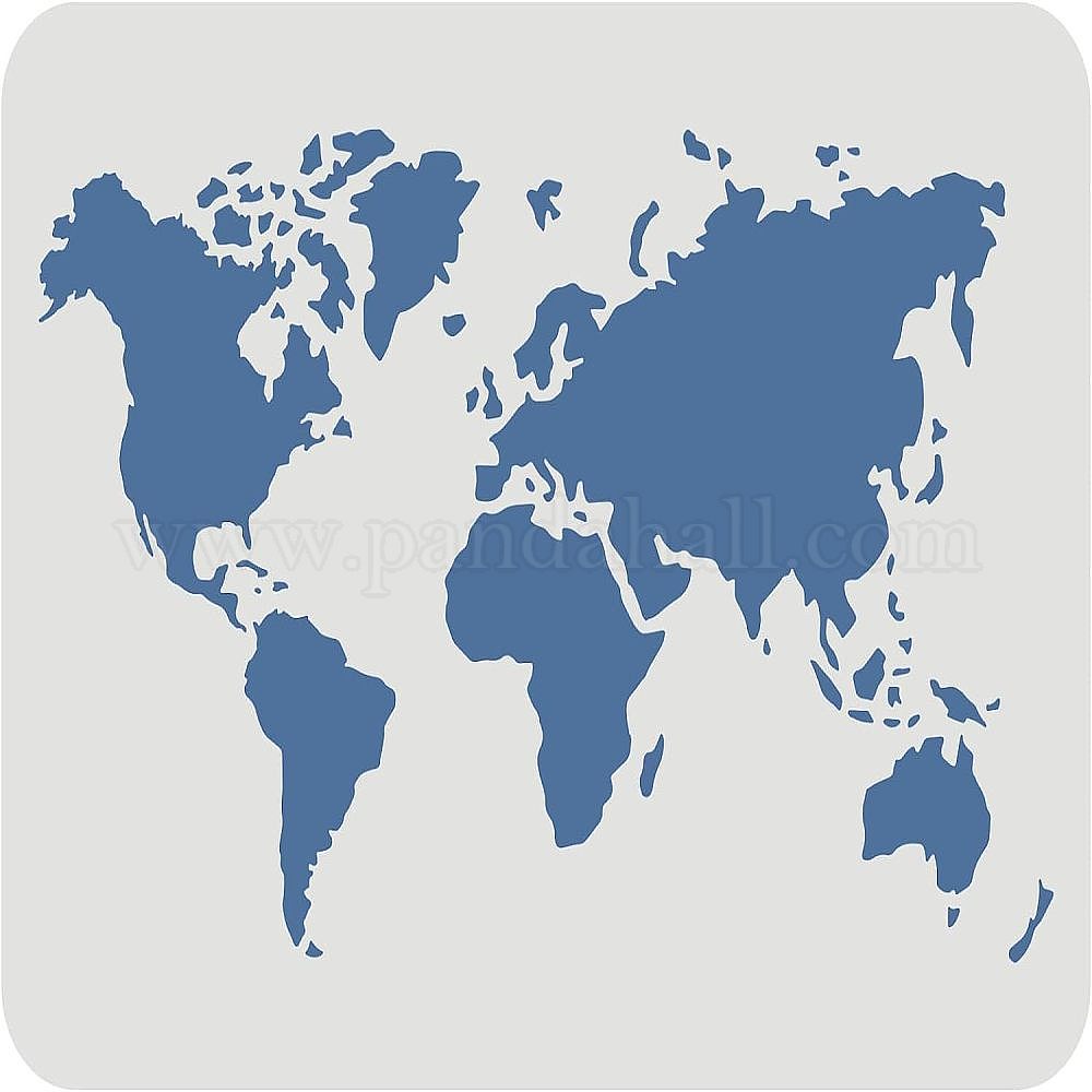 Wholesale Fingerinspire World Map Stencil Template X Cm Plastic