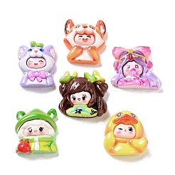 Cartoon-Deko-Cabochons aus undurchsichtigem Harz CRES-A057-02