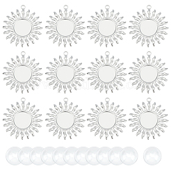 12 Stück Cabochon-Fassungen für Anhänger aus 304 Edelstahl DIY-UN0005-09