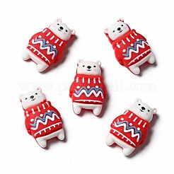 Undurchsichtige Cabochons aus weihnachtlichem Harz RESI-G039-11