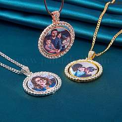 27 stücke diy flache runde strass anhänger herstellung kit DIY-SZ0006-48