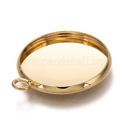 Cabochon-Fassungen für Anhänger aus Edelstahl 304 STAS-Z030-01D-G