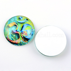 Yoga Thema Glas Cabochons X-GGLA-L011-25mm-21