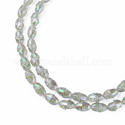 Galvanisieren transparente Glasperlen Stränge EGLA-N002-35-C04