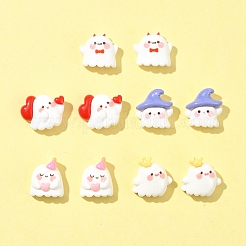 10 Stück 5 Stile Halloween opake Harz Decoden Cabochons CRES-FS0001-14