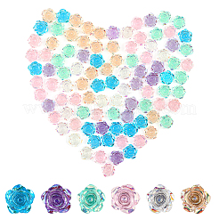 180 Stück 6 Farben transparente Harz Cabochons CRES-CA0001-21