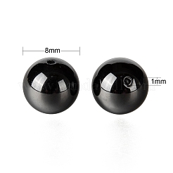 100pcs 8mm natürliche schwarze Turmalin runde Perlen DIY-LS0002-41