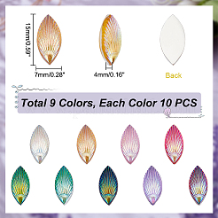 90 Stück 9 Farben undurchsichtige Harz-Cabochons CRES-GA0001-11