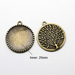 Tibetischen stil Anhänger Fassungen für Cabochons TIBEP-K020-06AB-NF