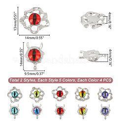 40 Stück 10 Stile Böser Blick Harz & Glas Cabochons MRMJ-GA0001-21