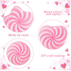 75 Stück 3 Stile Regenbogenfarben Harz Imitation Süßigkeiten Cabochons RESI-GO0001-04