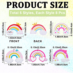 40 Stück 5 Stile Kunststoff-Cabochons FIND-GF0005-40