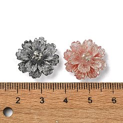 Blumen-Harz-Cabochons mit goldenem Glitzerpulver CRES-Q006-07A