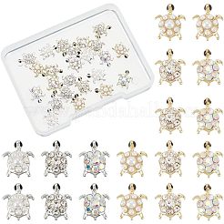 24 Stück 6 Stile Schildkröte Zinklegierung Cabochons MRMJ-OC0002-86