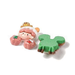 Weihnachts-Deko-Cabochons aus undurchsichtigem Harz RESI-S391-24