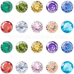 50 Stück 10-farbige Zirkonia-Cabochons mit spitzer Rückseite ZIRC-CJ0001-25