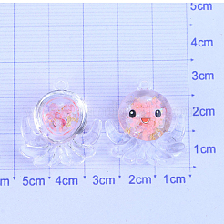 Leuchtende transparente Oktopus-Cabochons aus Harz LUMI-PW0004-027B