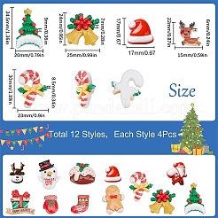 48 stücke 12 arten weihnachtsthema opake harz cabochons CRES-SC0002-54