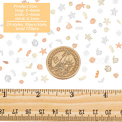 720 Stück Messing-Cabochons im 24-Stil MRMJ-OC0003-24