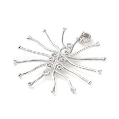 925 Anhänger aus Sterlingsilber mit klaren Zirkonia-Cabochonfassungen STER-M092-06P