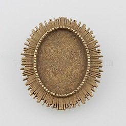 Weinlese Legierung  Broschennadeln cabochon lünette Fassungen PALLOY-O038-22AB-NF