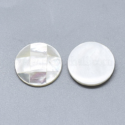 Natürliche weiße Muschel Perlmutt Muschel Cabochons SSHEL-S264-055B