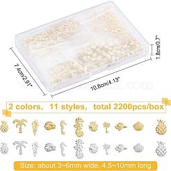 2200 Stück Cabochons aus Legierung und Messing mit Ozeanmotiven MRMJ-OC0002-58