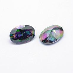 Zirkonia zeigte zurück Cabochons ZIRC-L066-14x10mm-001
