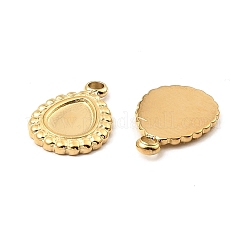 Cabochon-Fassungen für Anhänger aus Edelstahl 304 STAS-A089-07G