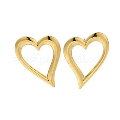 Ohrstecker aus hohlem Herz aus Edelstahl 304 für Damen EJEW-U020-19G