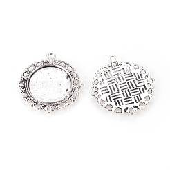 Zink Legierung Anhänger Fassungen für Cabochon & Strass PALLOY-A15290-AS-LF