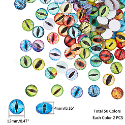 Cabochons aus Glas mit flachem Rücken GGLA-PH0007-93B