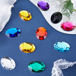 36 Stück 9 Farben Acryl-Strass-Cabochons mit flacher Rückseite. DIY-GF0009-16