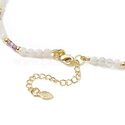 Natürliche Edelstein- und Regenbogen-Mondstein-Perlenkette für Frauen NJEW-JN04173