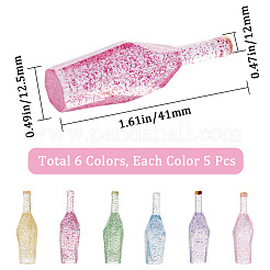 30 Stück transparente Flaschen-Cabochons aus Harz in 6 Farben CRES-GF0001-04
