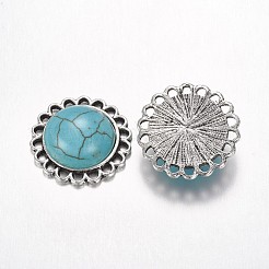 Legierung gefärbt synthetischen türkis Cabochons PALLOY-G153-01AS